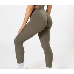 Paragon Leggings Womens Medium Olive Green Stretch High Waist Skinny Active Wear